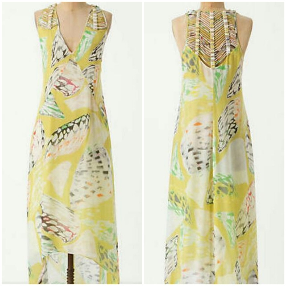 Leifsdottir Anthropologie Inagua Silk Gem Dress 6